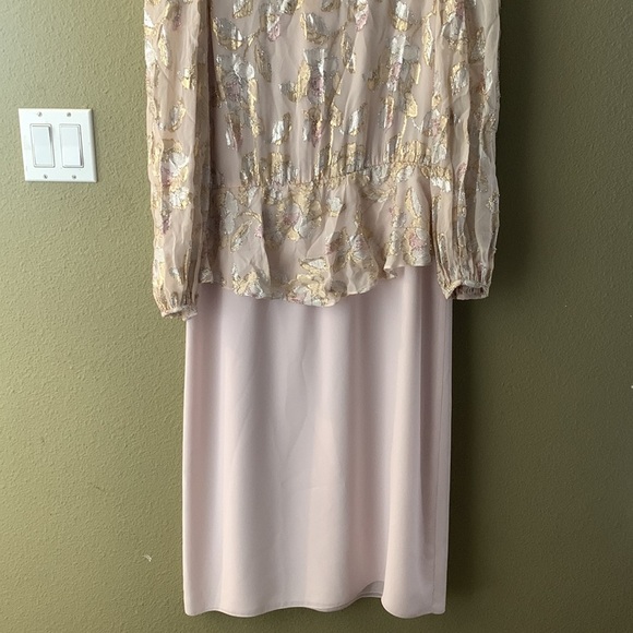 PATRA beautiful metallic sliver gold floral prints on top midi dress Far… - Picture 5 of 13